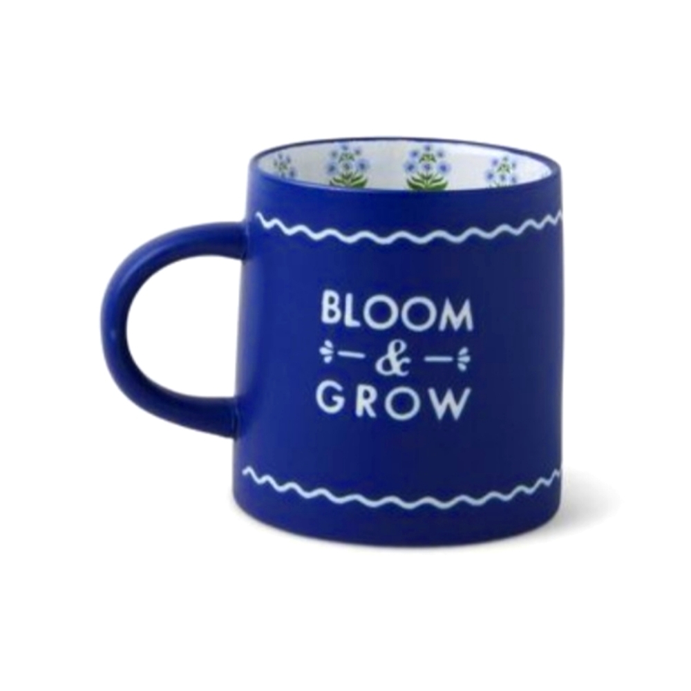 BLOOM & GROW GARDEN COFFEE MUG - CERAMIC LG 16 oz. Place & Time BLUE BNWT 5☆